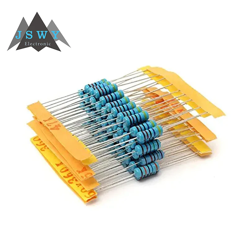 

600pcs/set 30 Kinds 1/4W Resistance 1% Metal Film Resistor Pack Assorted Kit 1K 10K 100K 220ohm 1M Resistors 300pcs/set