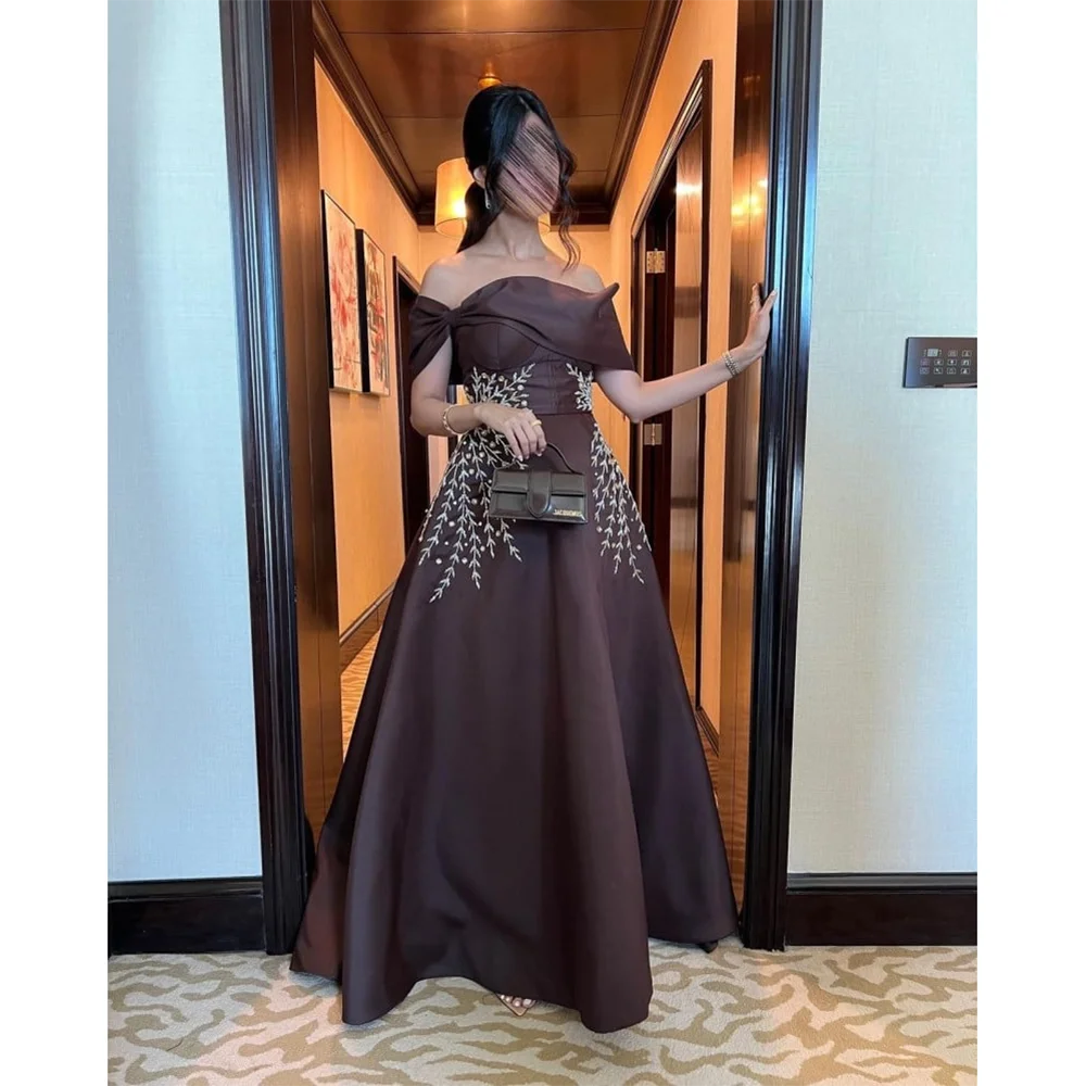 

Customized Off The Shoulder Evening Gowns for Women Elegant A-line Prom Dress Formal Wedding Guest Special Events Gala 2025