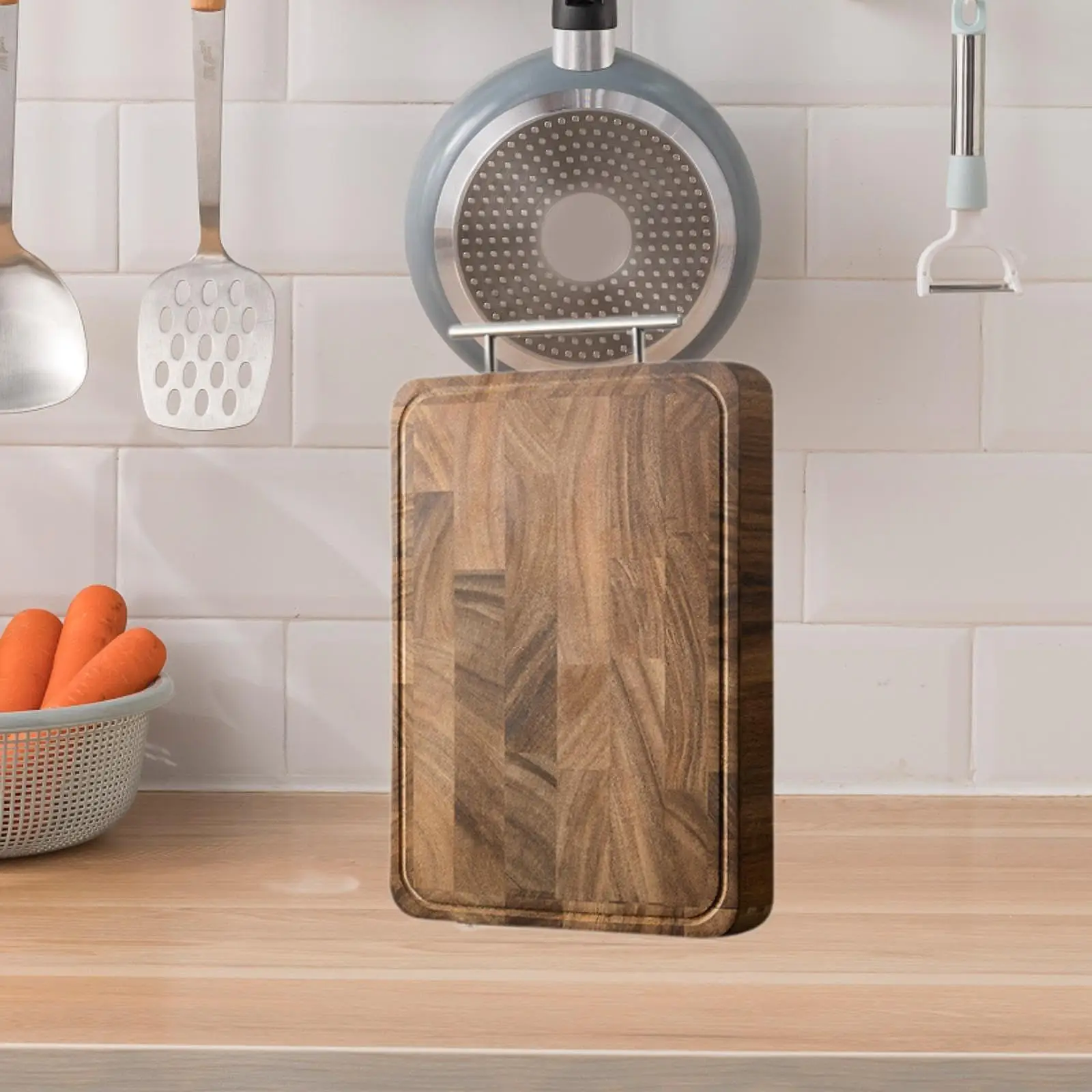 Wood Cutting Board for Kitchen with Juice Groove Sturdy Chopping Board Butcher Block for Fruits Cheese Steak Vegetables Chopping