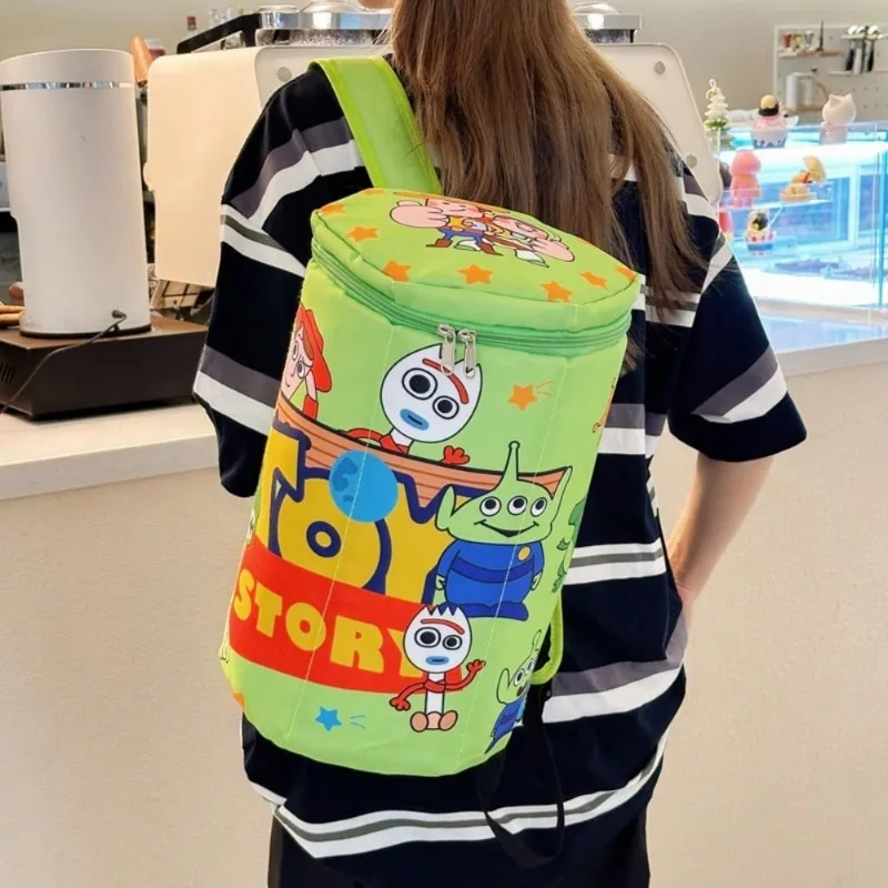 

Disney bus light years backpack cartoon leisure large capacity storage bag outdoor small cylinder schoolbag
