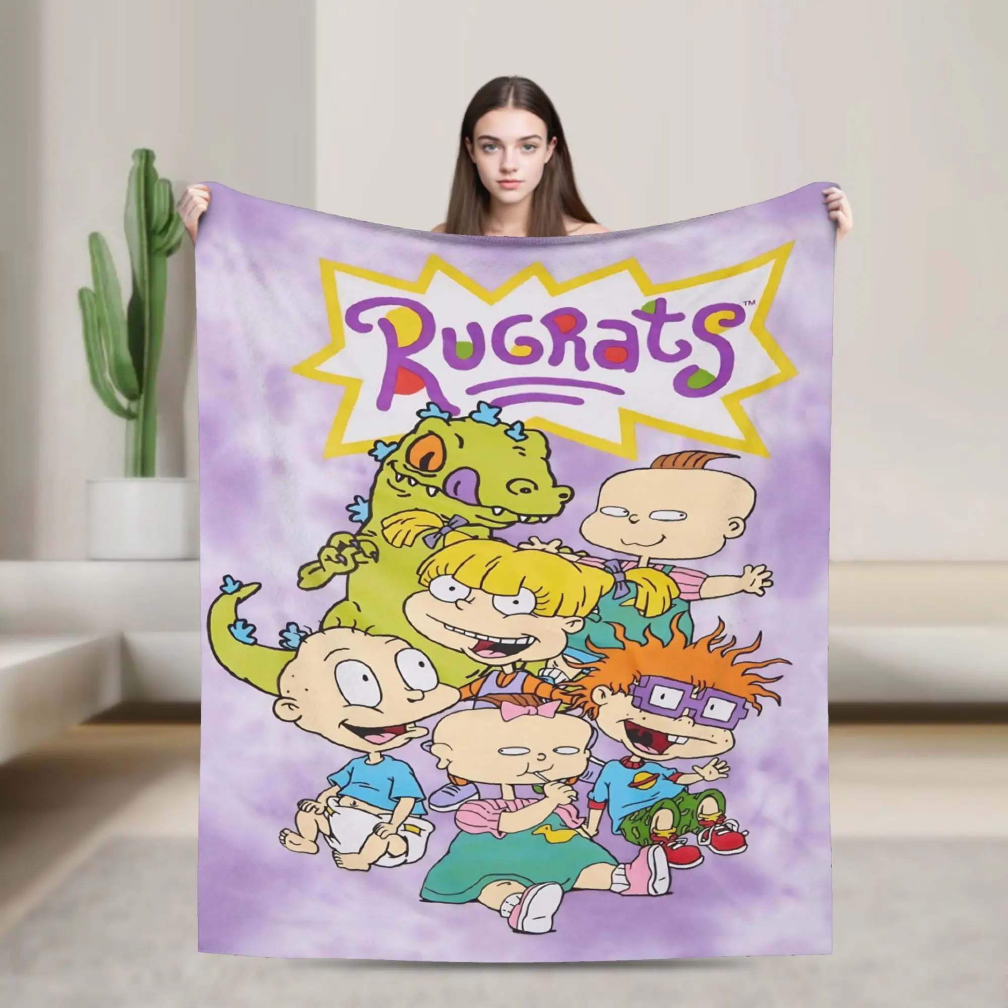 Cartoon R-Rugrats Throw Blanket for Couch  Soft Cozy Plush Blanket 50x60 Inches Multiple Sizes Bedspreads for All Seasons
