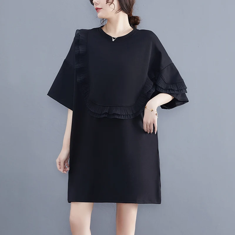 슬리밍 오르트 스웨 드 여성 여름 신상 슬레 플러스 사이즈 엘리 컬러 블로 우든 오르트 스웨 티셔츠 드