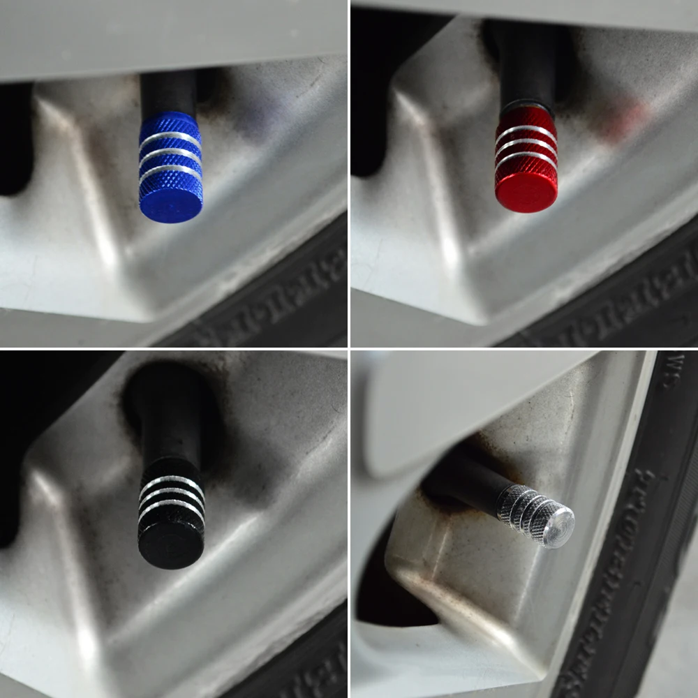 runmade 4x Aluminum Tyre Wheel Stem Air Valve Caps Car Tire Valve Universal Auto Truck Bike Bicycle Motocycle Dust Dustproof Cap