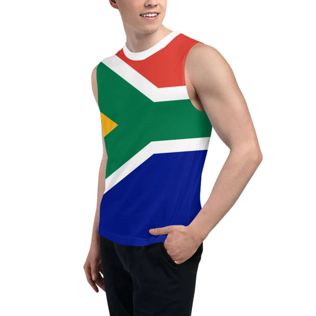 Sleeveless T-shirt South Africa Flag 3D Men's Boys Tshirt Gyms Tank Tops Fitness Joggers Basketball Training Vest