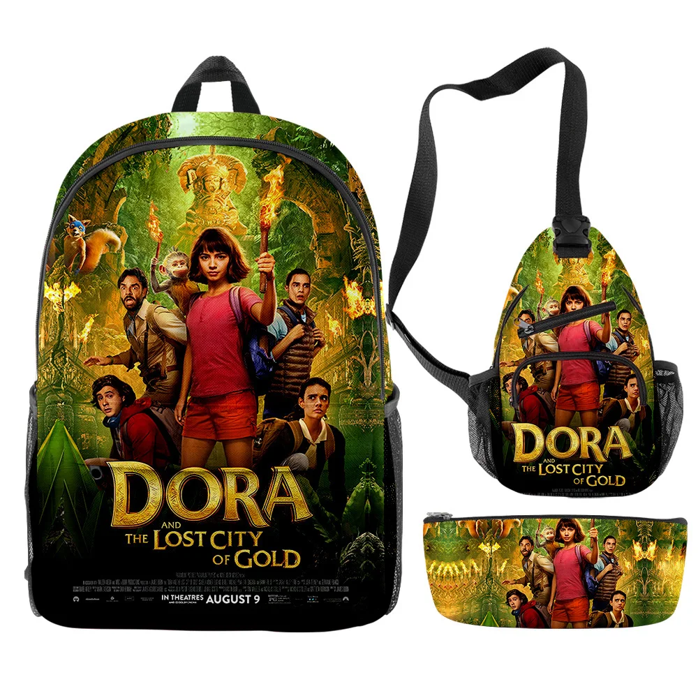 ChimYouthful The Lost City Movie Sac à dos, sac à livres imprimé en 3D, sac à dos pour ordinateur portable, sacs de poitrine, étui à crayons, ensemble de 3 pièces