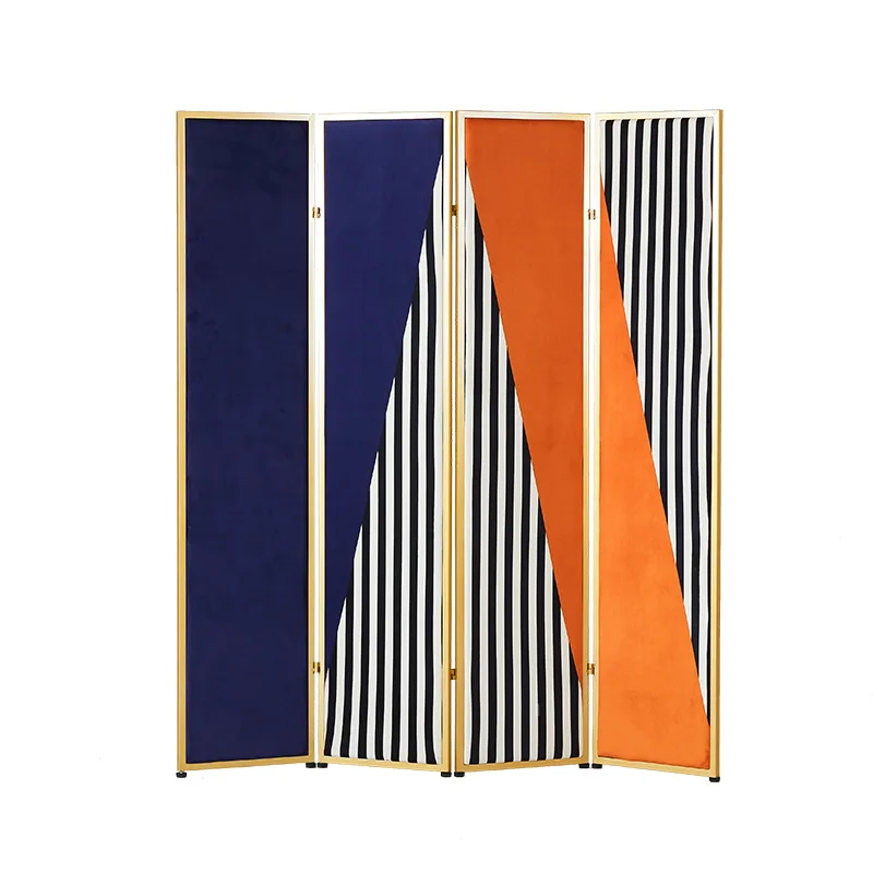 

Wrought iron screen partition simple folding living room entrance wall moving barrier