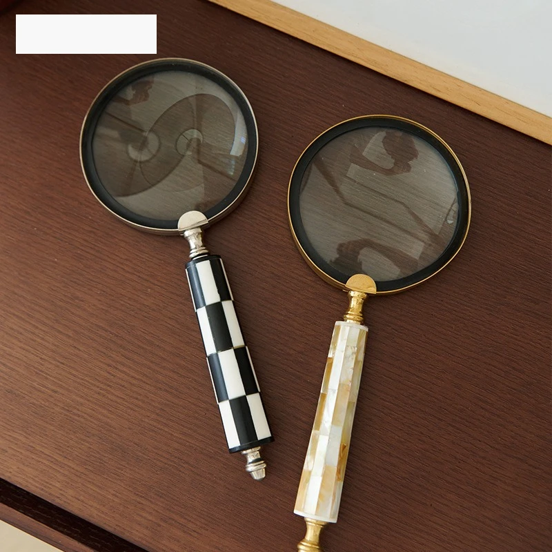 Vintage ornament, magnifying glass, living room and bedroom creative home decor ornament, Indian brass mirror