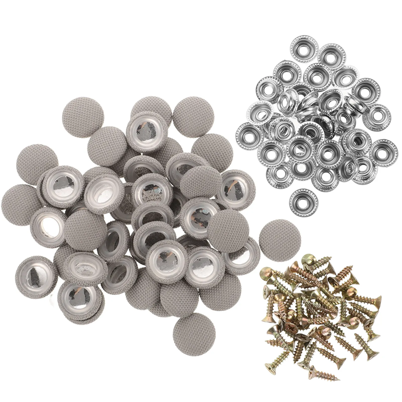 1Set Interior Headliner Button Kit Professional Grade Iron Rivets Cloth Covered for Car Roof Liner Fabric Repair Effortless