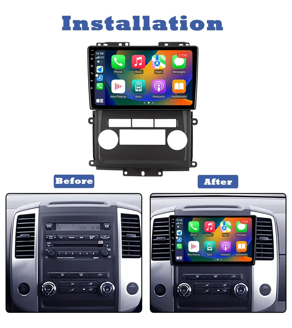 Android 15 Carplay For Nissan Frontier 2009 - 2012 For Nissan Xterra 2 N50 2008 - 2015 Car Radio Multimedia Video Player Stereo