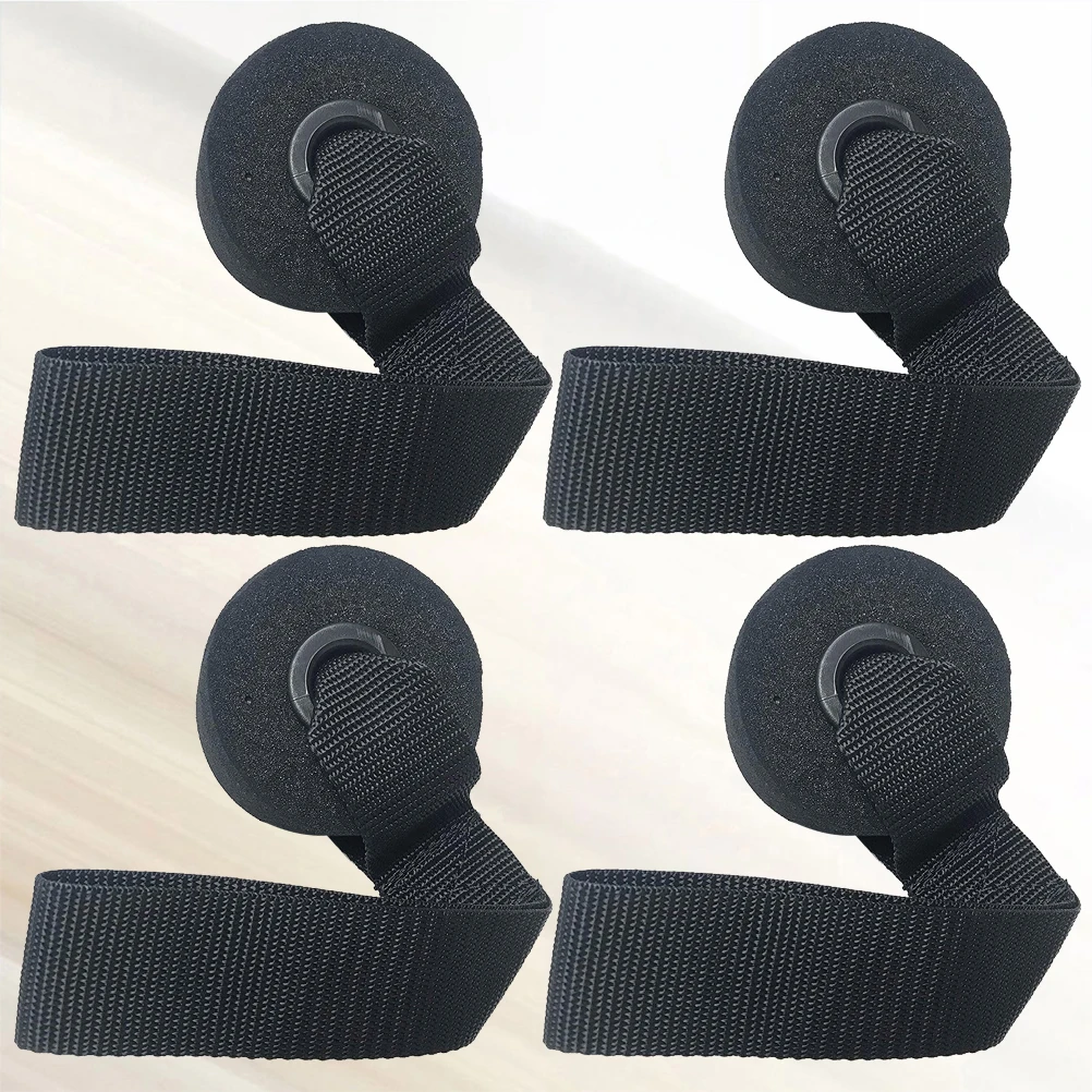 

4pcs Fitness Anchor Thick Pad Training Strap Resistance Band Pull Rope Door Buckle Black -Resistant Durable Door