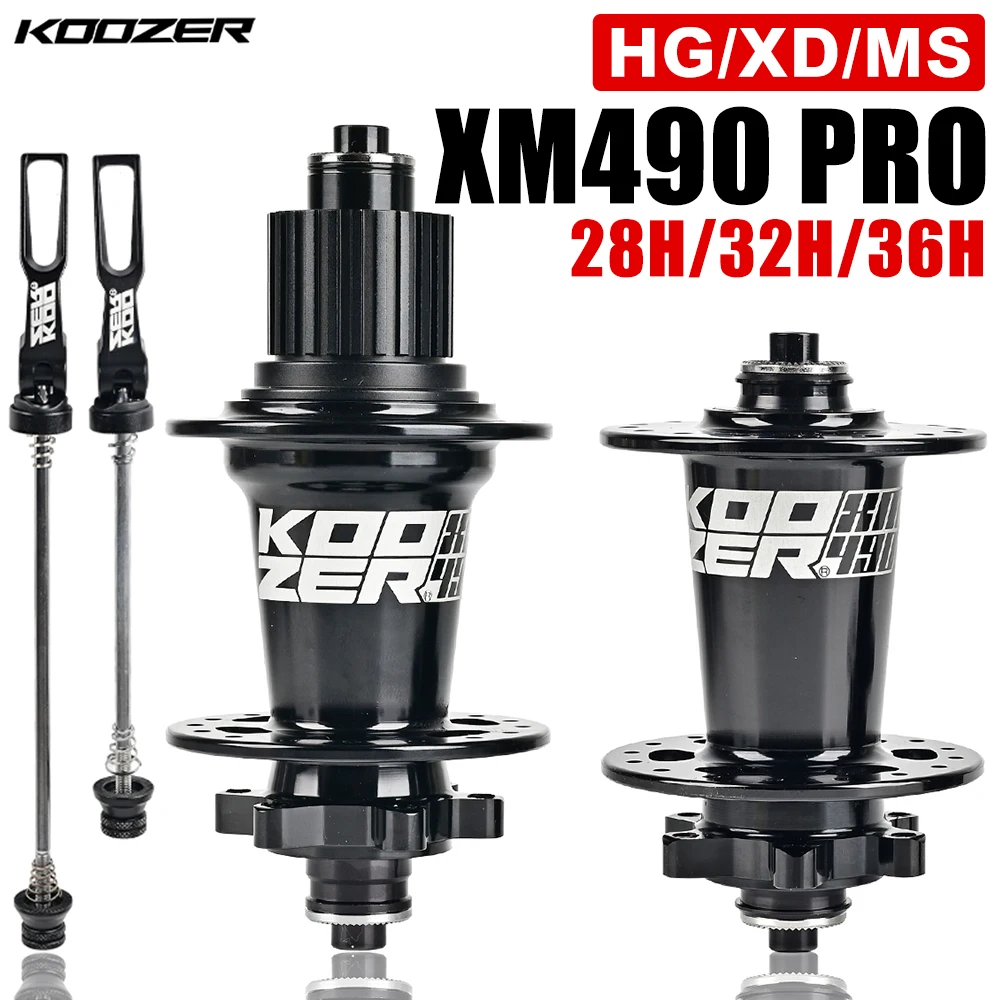 Bicycle Hubs KOOZER XM490 PRO 28/32/36 Holes Qr Thru TA Steel Shaft 4 Bearing 6 Pawl K7 HG XD MS 8 9 10 11 12 speed SX NX 12S