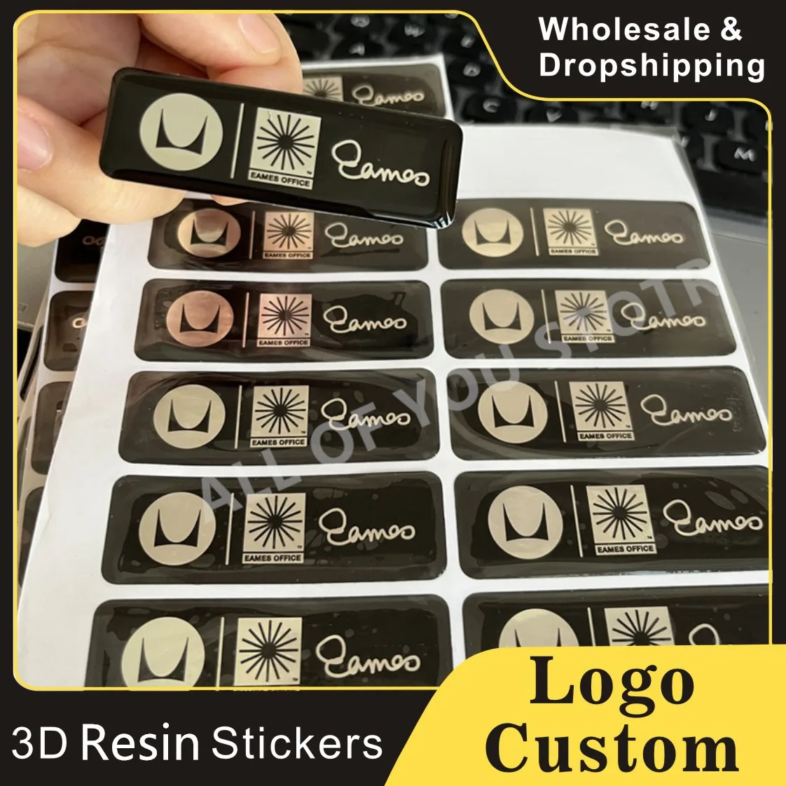 Custom Dome Epoxy Resin Stickers 3D Crystal DIY Transparent Label Car Logo Brand Personalized Vinyl self-adhesive waterproof