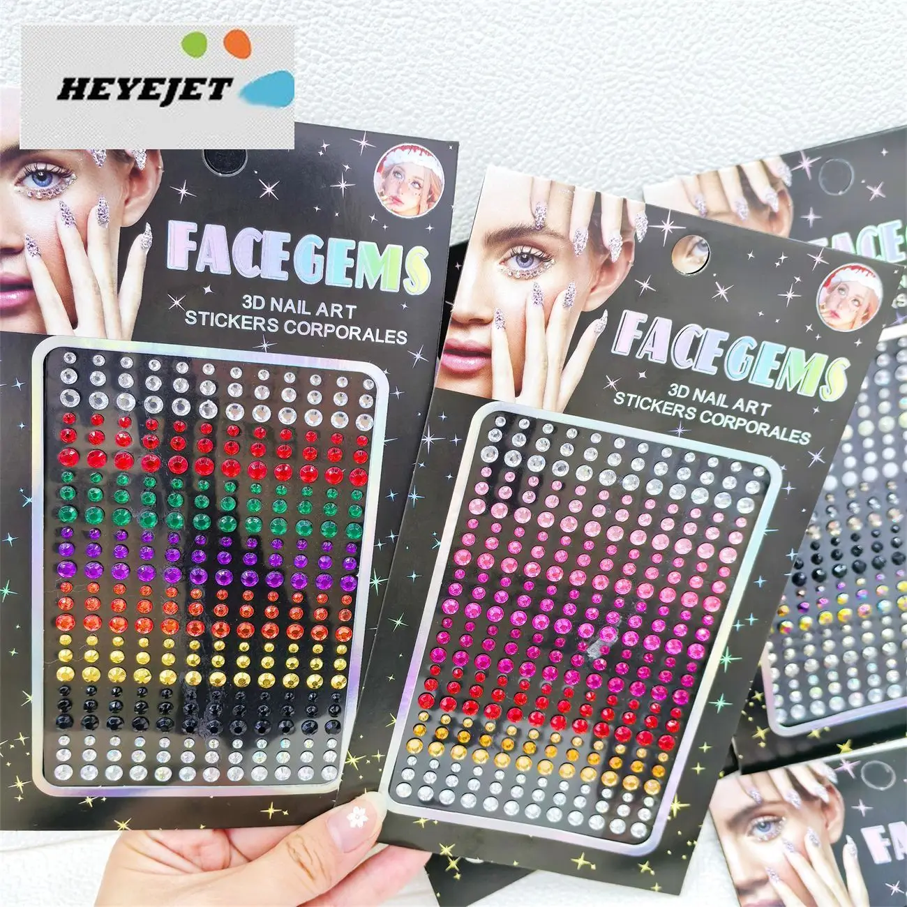 Face Rhinestone Stickers Self Adhesive Colored Eye Gems for Stage Makeup Kids Party Pearl Crystal Decor Wholesale