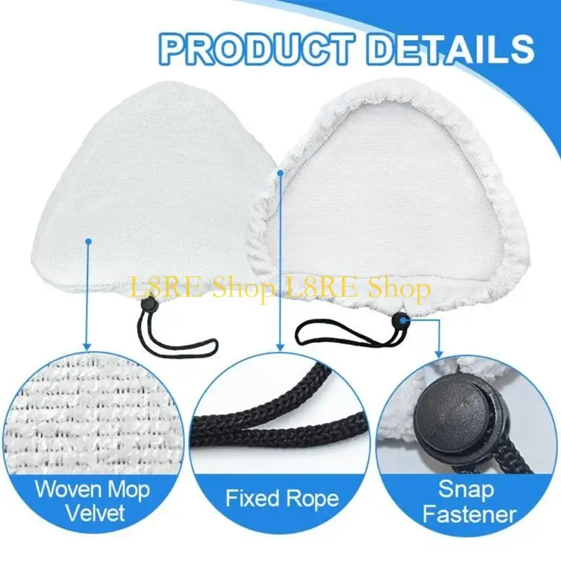 L8RE 3/6/8Pcs Microfiber Steam Mops Replacement Triangles Mops Pads Fit for H20 S302