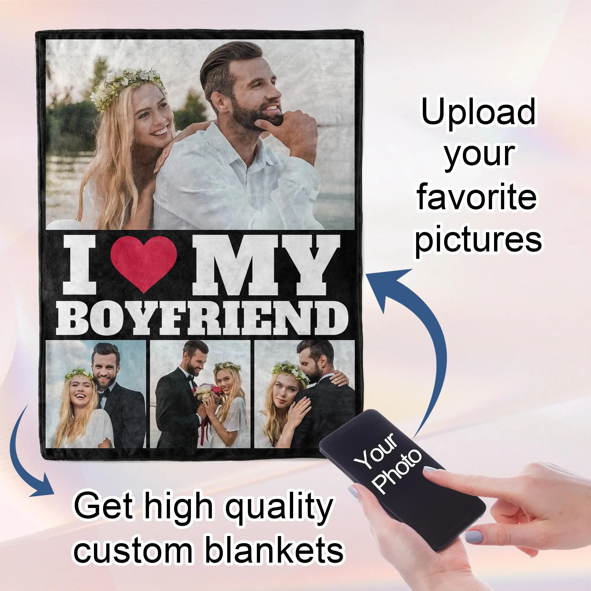 1 قطعة بطانية مخصصة التصميم الخاص بك شعار الأسرة صور طباعة بطانية ناعمة دافئة مخصصة لمحبي أبي أمي لشتاء السنة الجديدة هدية