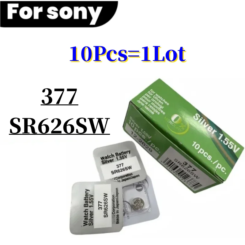 10-50Pcs For SONY SR626SW LR626 AG4 1.55V Batteries LR66 377 377A Alkaline Battery Watch Toys Car Remote Coin Cell