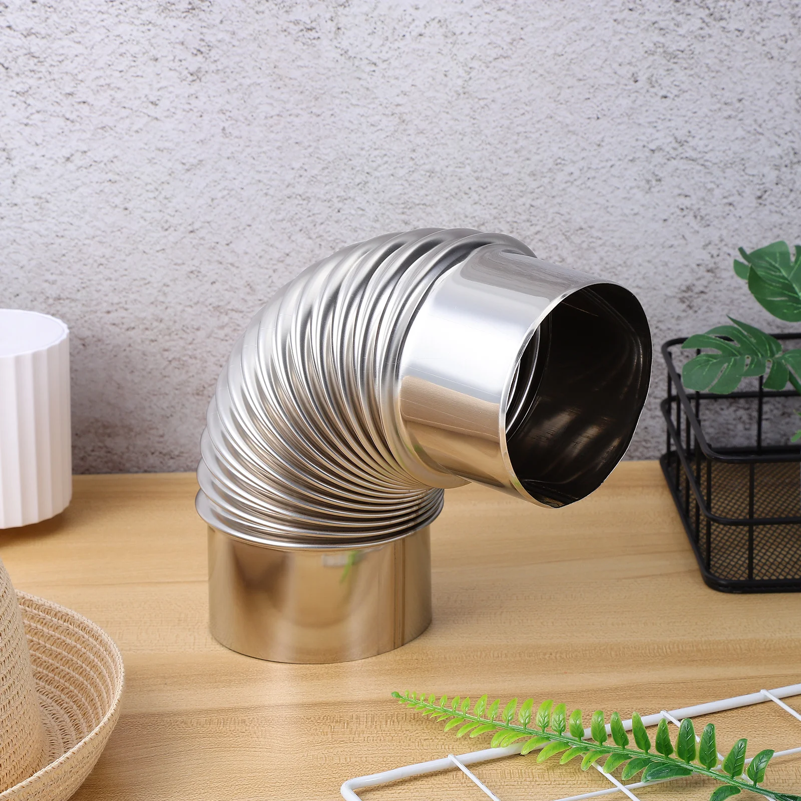 

90° Flue Metal Chimney 90° Stove Chimney Kit For Wood Stove Outdoor Metal Exhaust Flue Pipe Vent Durable