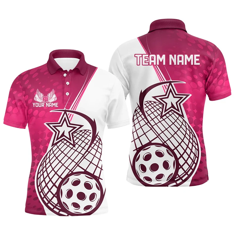 Fashion Pickleball 3D Printed Polo Shirts For Men Summer Trend Short Sleeve Lapel Sports Polo T Shirts Loose Quick Dry Tees Tops - Image 5