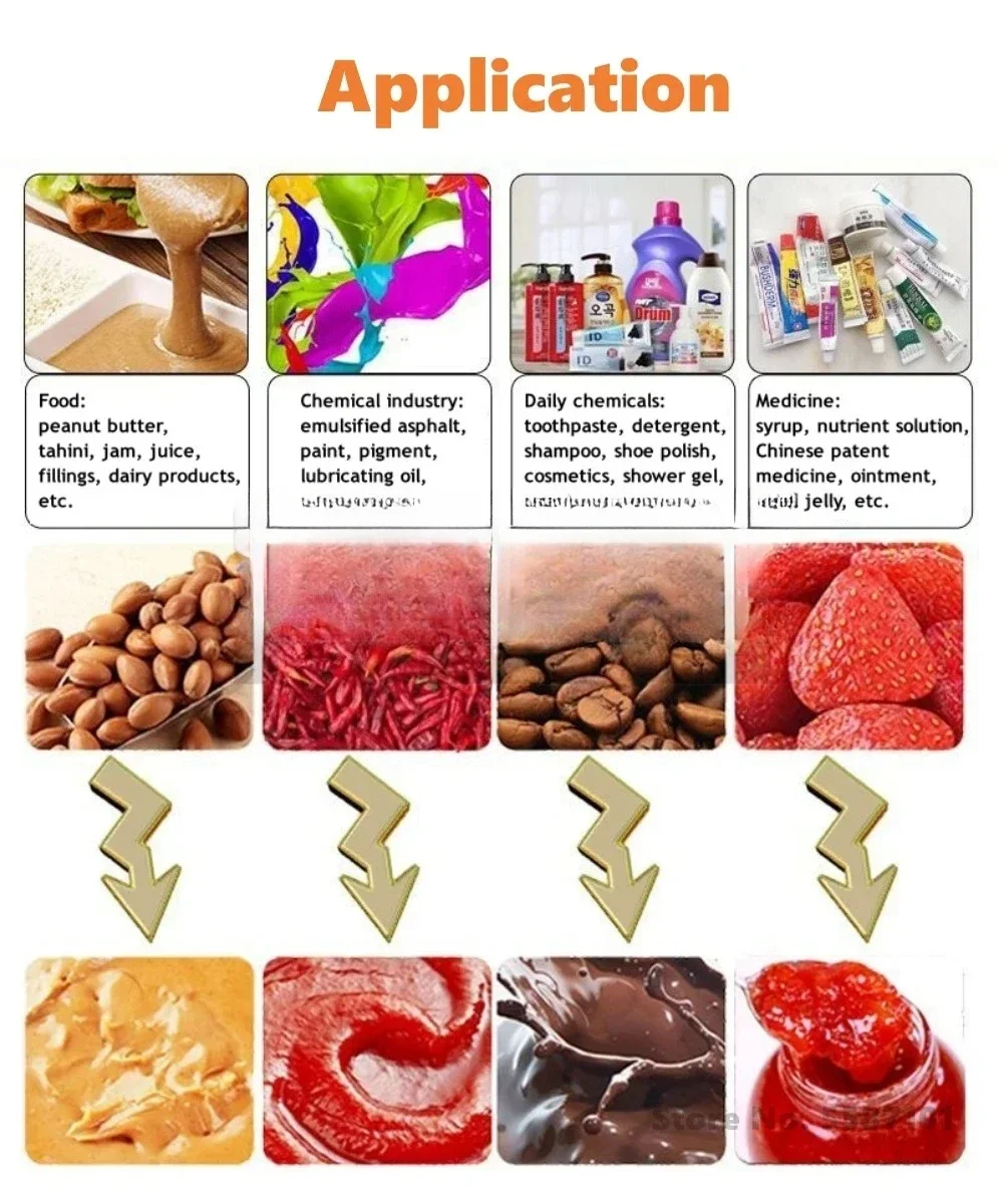 Stainless Steel Colloid Mill Peanut Grinding Mill Fruit Jam Sesame Almond Chickpea Milling Machine Peanut Butter Making Machine
