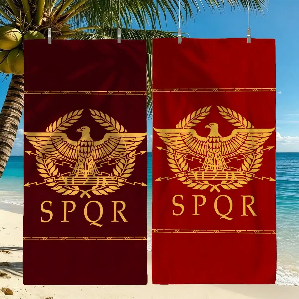 Pattern S-SPQR Roman Empire Towel Towel Beach Towel Oversized Quick Dry Towel Absorbent Soft Swim BeachTowels for Men Women