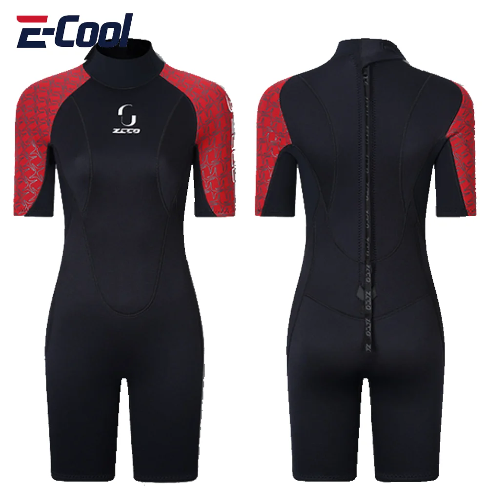 

Men's Women's 3mm Neoprene Shorty Wetsuit One-piece Diving Suit Back Zip Wetsuit for Scuba Diving Snorkeling Surfing Swimming