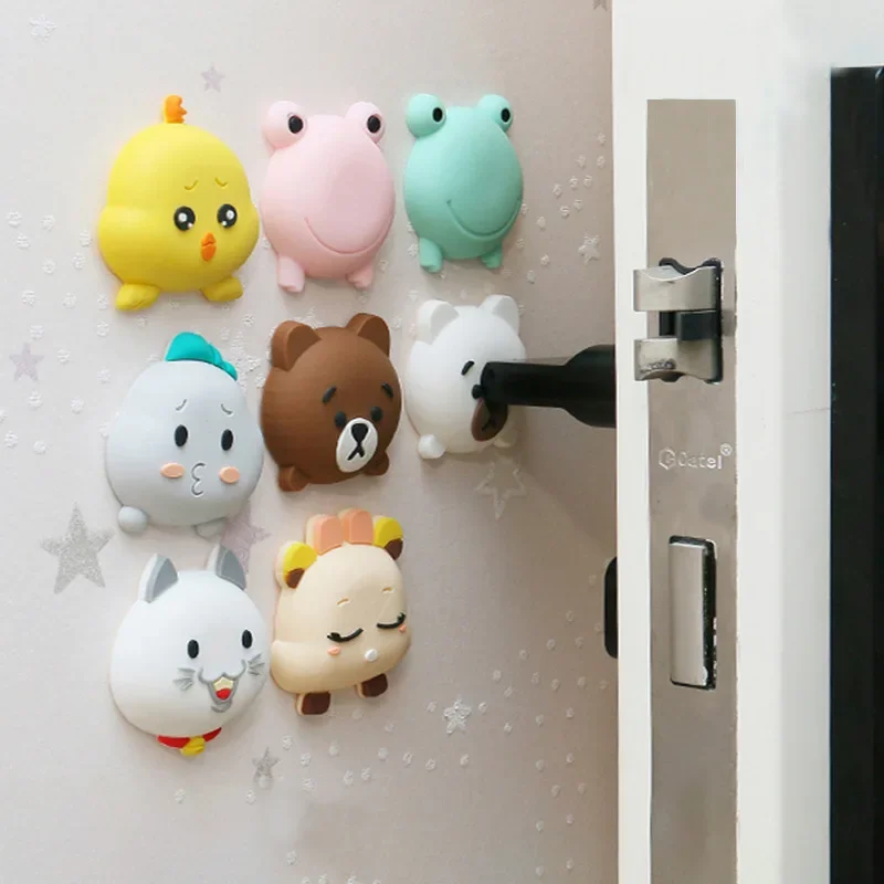 Fashion Wall Sticker Door Stopper Rubber Fender Lock Pad Crash Protection Bedroom Decoration