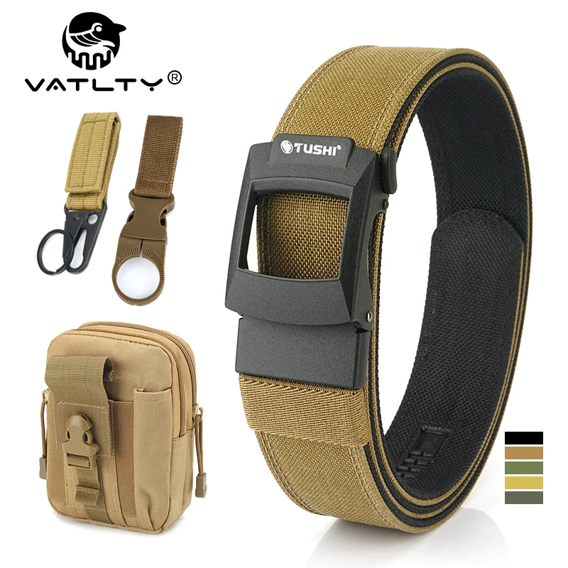 VATLTY Work Tool Belt for Men Tight Nylon Metal Automatic Buckle Plainclothes Police Belt Military Tactical Pistol Belt Male