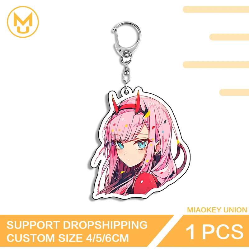 Trendy Personality Zero Two High Quality Ingenious Colorful Double Sided Key Chains Ingenious Adorable Multi Function Keyring
