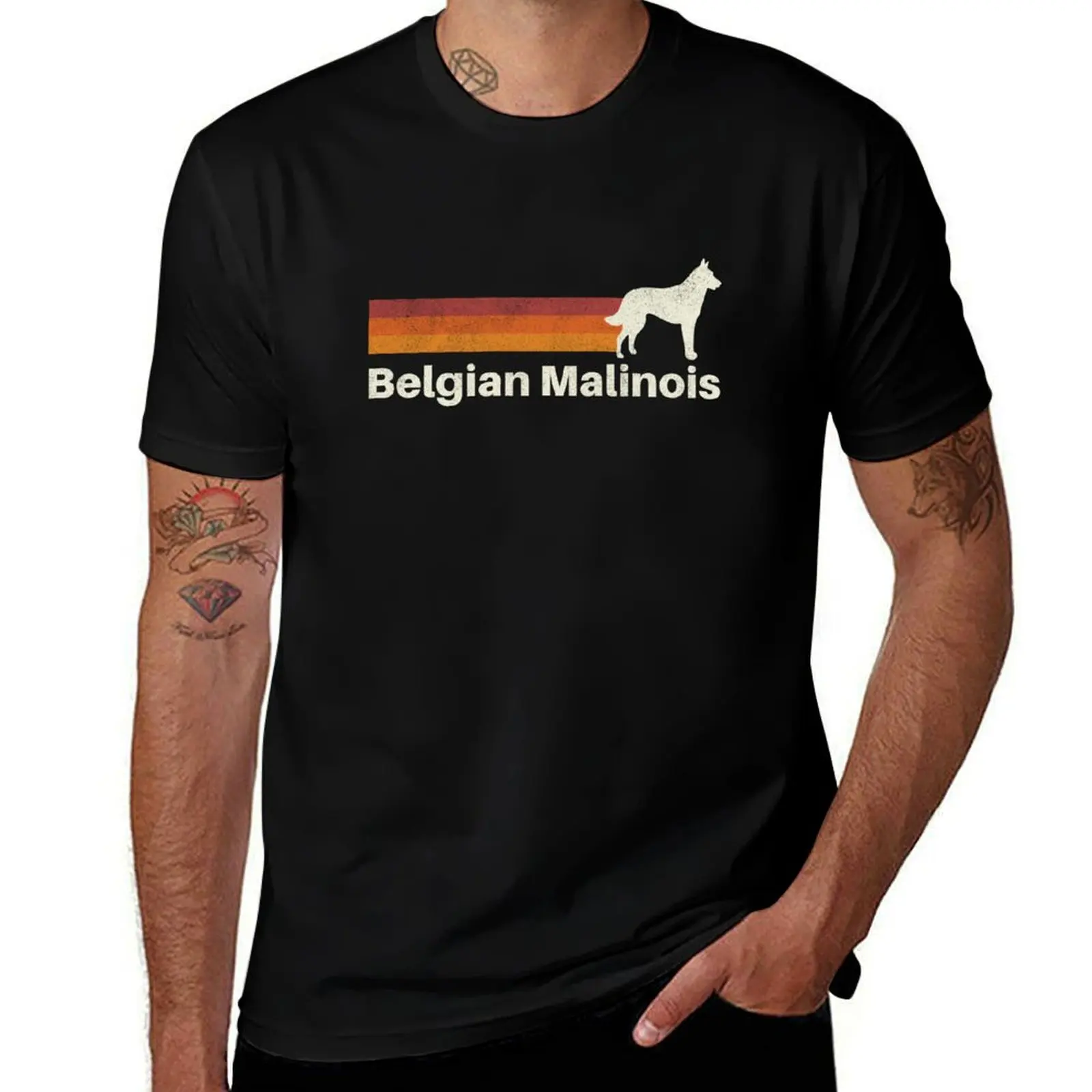 

Belgian Malinois Dog Vintage Retro Pet Lover T-Shirt t shirts with prints cotton t shirt pack