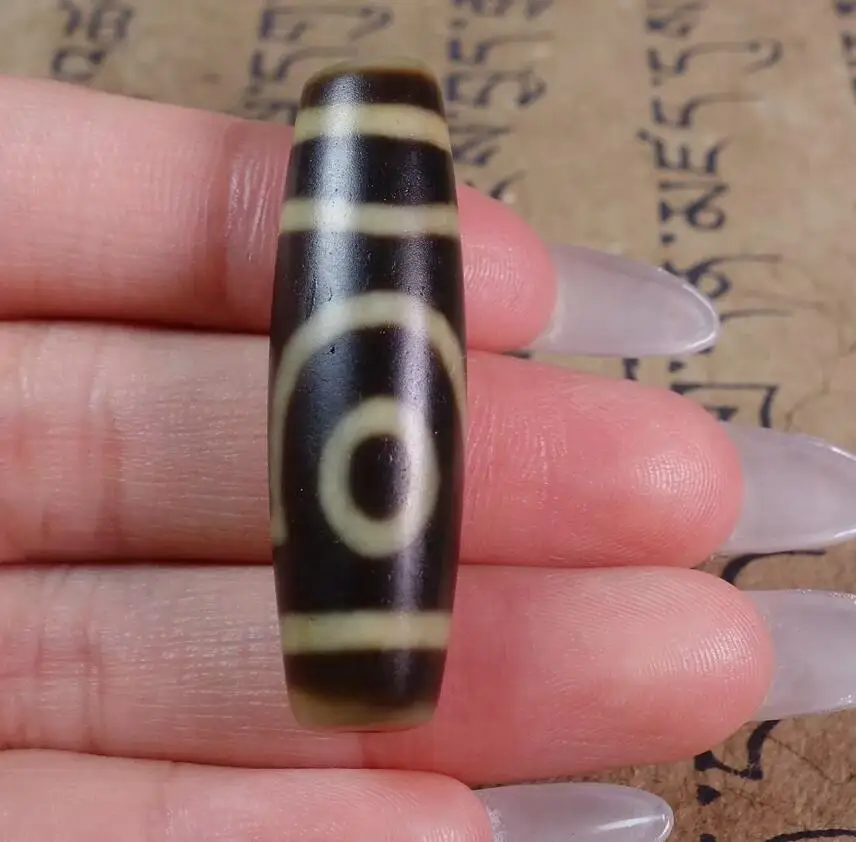 

Himalayan Tibetan DZI Beads Old Agate Lucky 2 Eye Totem Amulet Pendant GZI #3676