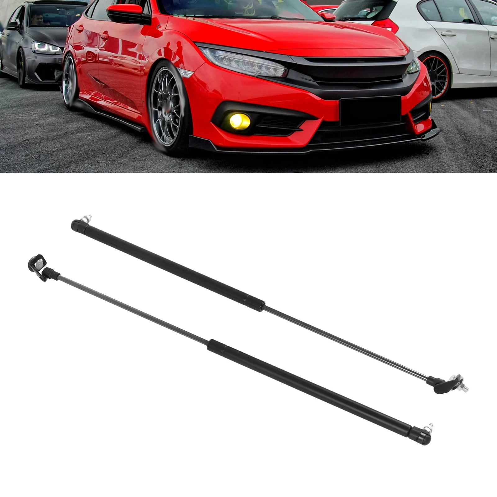 

Hood Damper Dual Hydraulic Strut Lift Replacement for 10th Gen Non‑Destructive Installation Bonnet Hydraulic Rod
