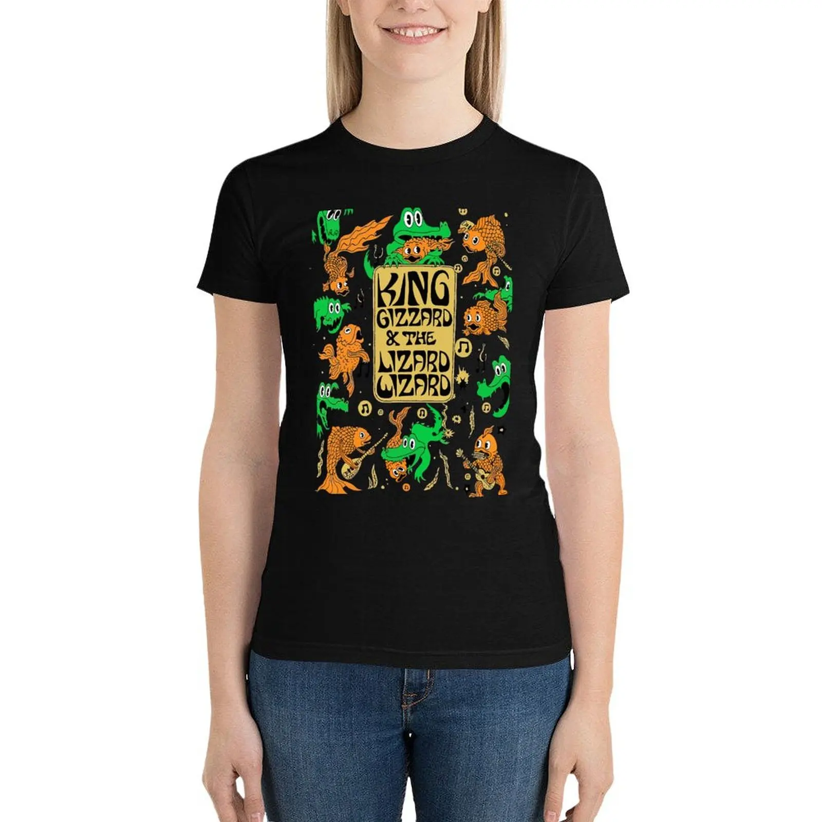 

King Gizzard and the Lizard Wizard Art T-Shirt Female clothing Aesthetic clothing Women's tee shirt