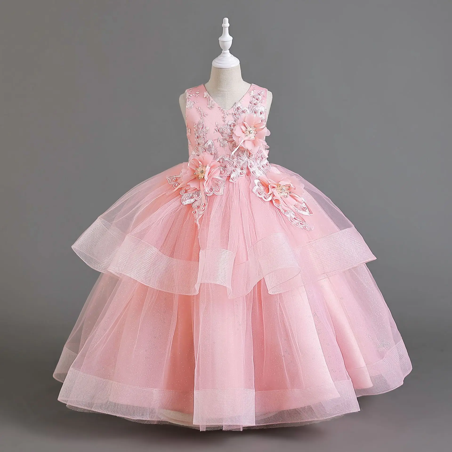 Annabelle Flower Girl Ceremony Dress For Wedding  Princess Dress Puffy Luxury Short Sleeves Elegant Party News Fashion Dresses