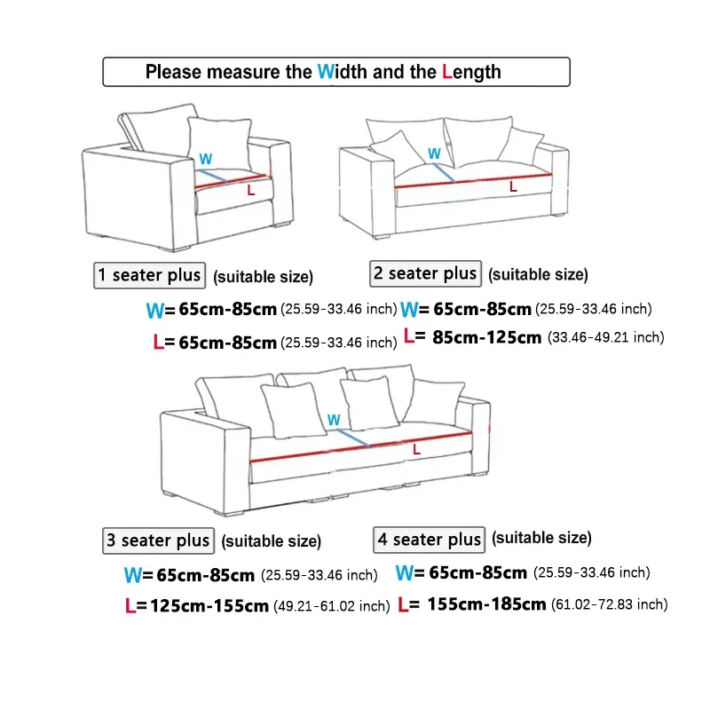 High elasticity Chenille sofa cover, monochrome sofa cushion cover, all-season universal, easy to install