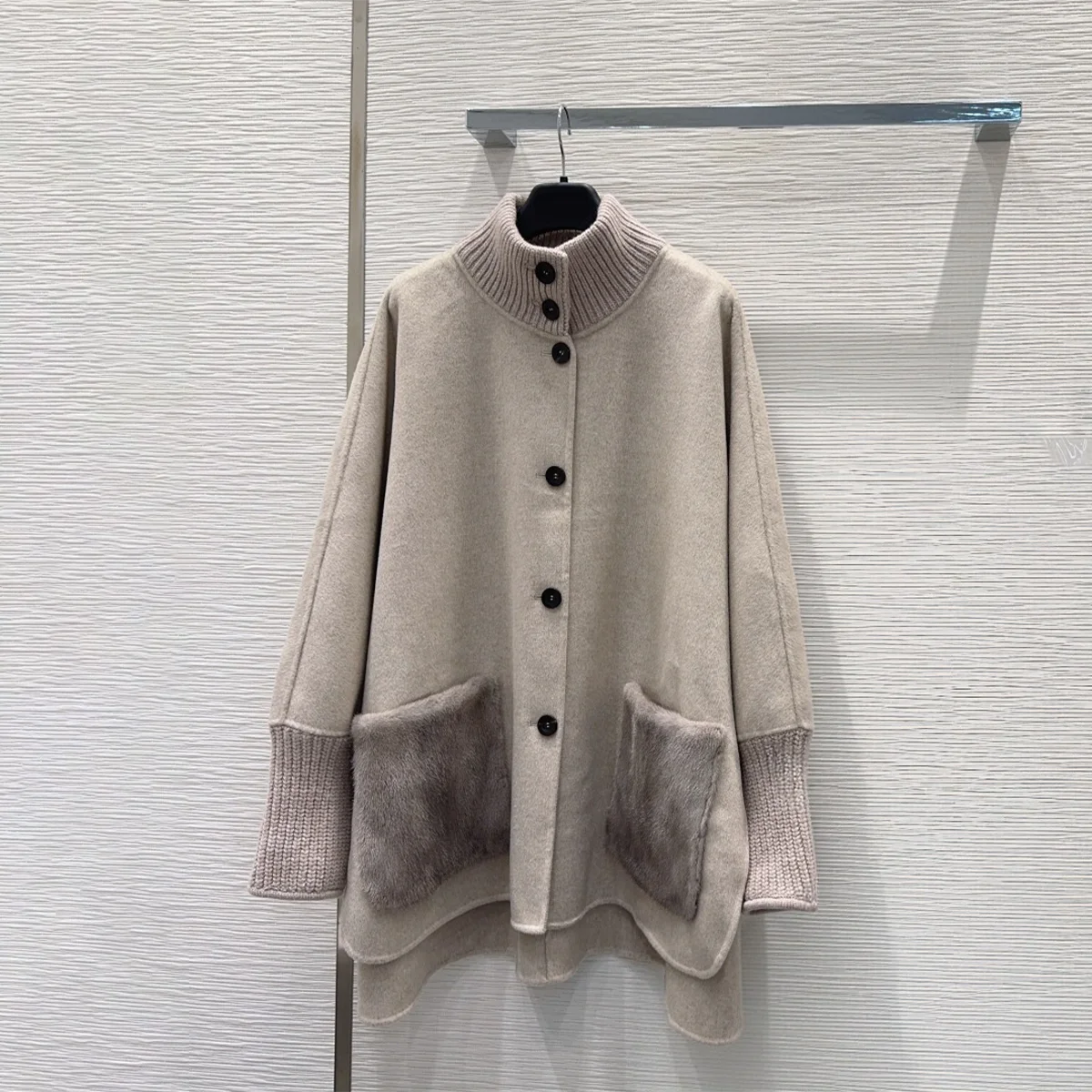 2026 high-quality women's autumn and winter atmosphere standing collar double-sided woolen coat2610709