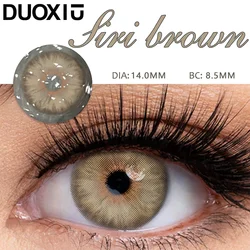 DUOXIU-Lentilles de Contact Colorées Brunes, Résistantes, Graduées, Cercle pour Pupilles, miles Naturelle, Nouvelle Collection, 1 Paire