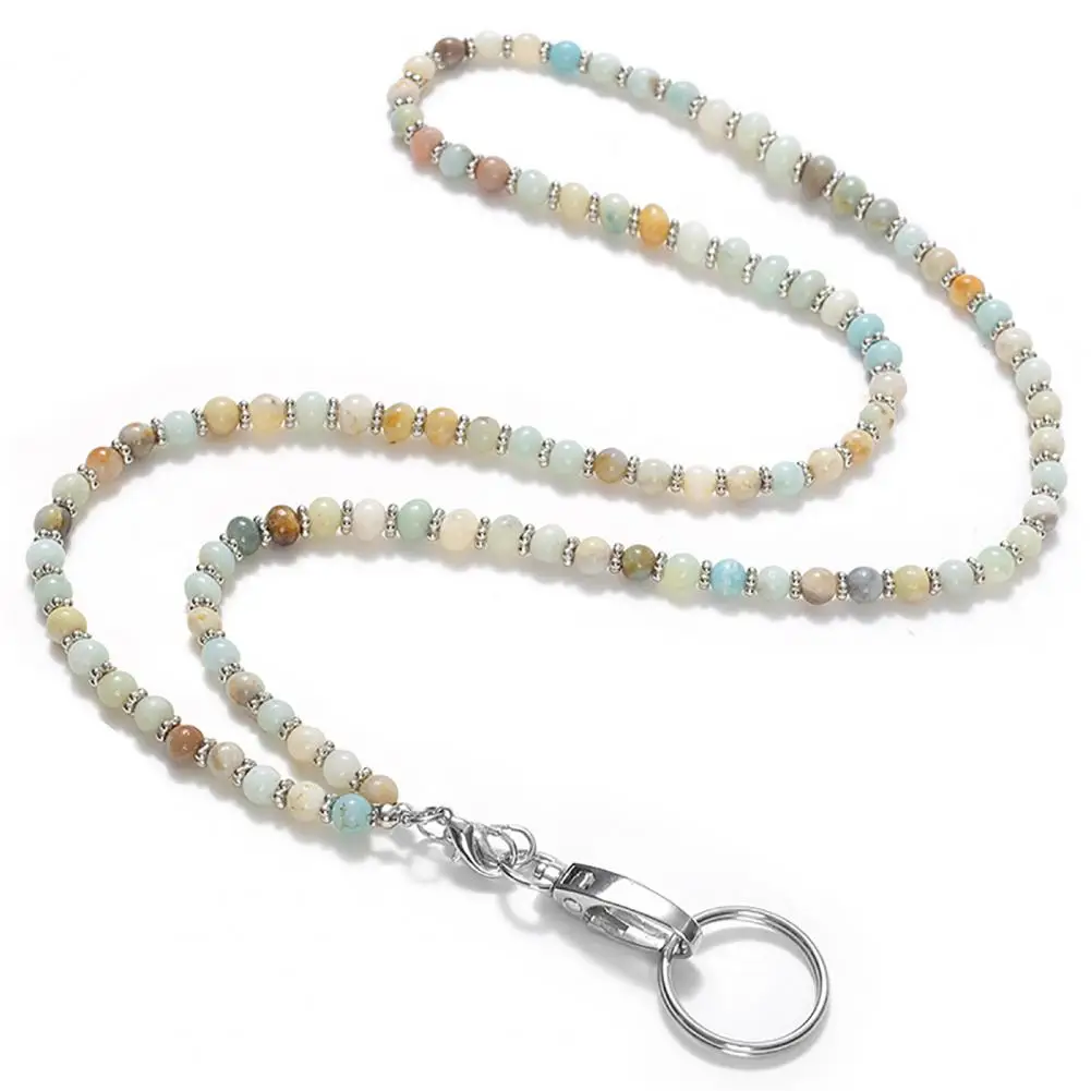 Sleutelhanger Lanyard Key Badge Lanyard Ketting Modieuze Natuursteen Lanyard Ketting Met Aangepaste Naam Gesp Voor Trendy