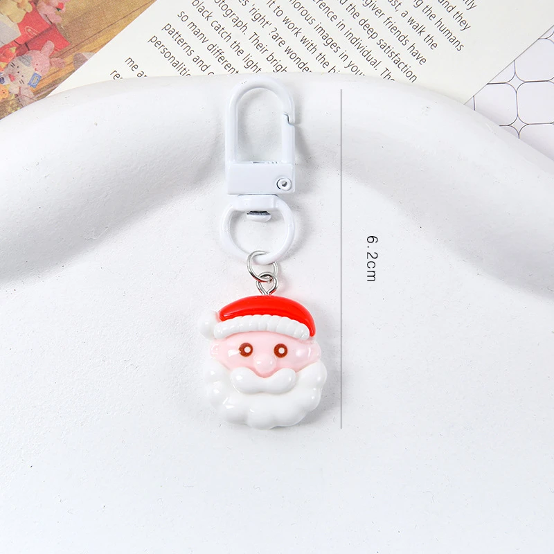 New Creative 3D Pvc Soft Glue Christmas Snowman Christmas Tree Elk Keychain Bag Accessories Perfect For Holiday Decor And Gift