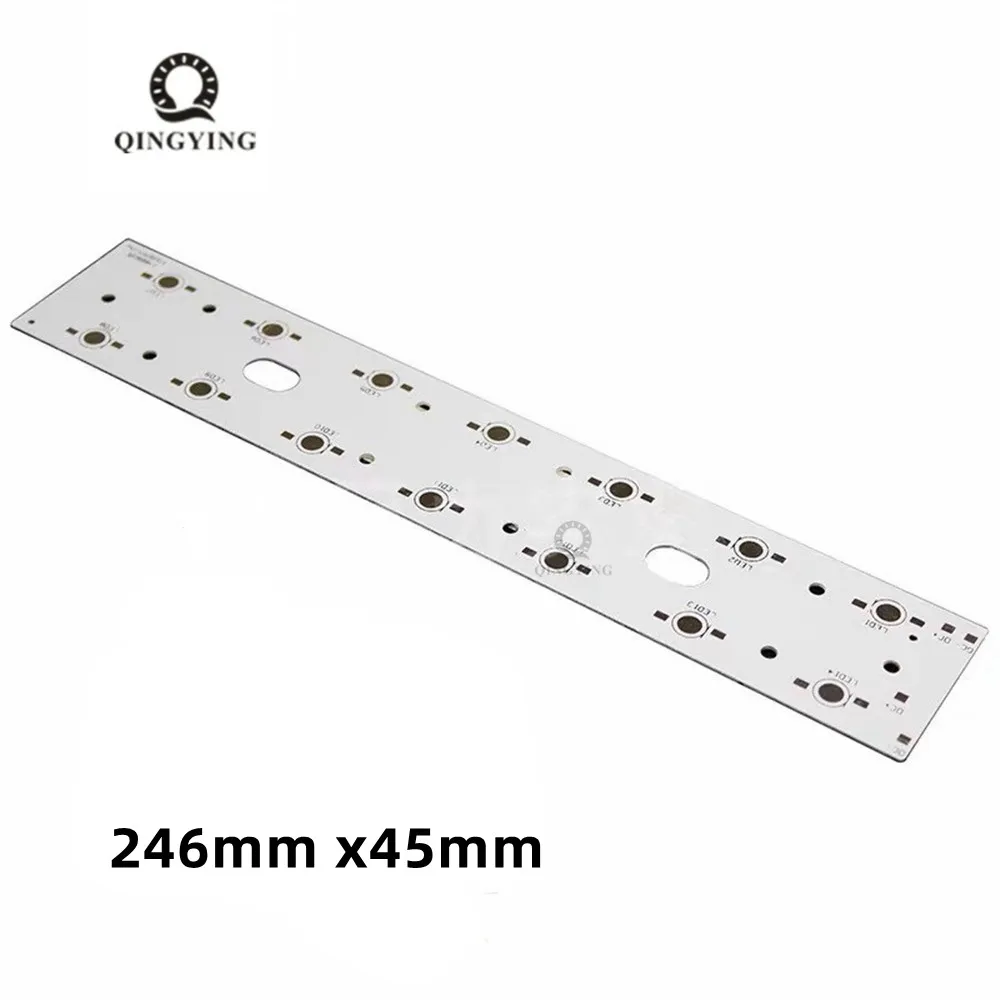 1pcs 246mm x45mm  Aluminium PCB Circuit Board for 14PCS x 1W,3W,5W LED In Series