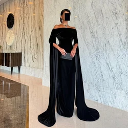 Thinyfull Black Mermaid Prom Evening Dresses Saudi Arabia Off The Shoulder Party Dress Formal Cocktail Prom Gowns Customized