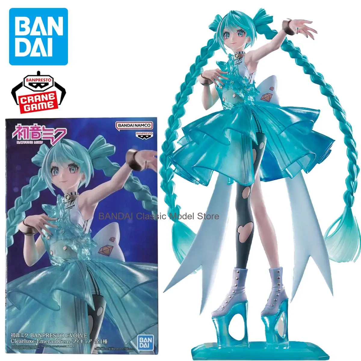 Bandai Banpresto Hatsune Miku évoluer Clearluxe-Emeraldgem Figurine d'anime-modèle Original jouet de collectionneur
