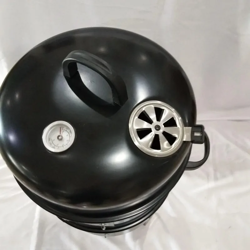 

Вертикальная плита для барбекю, угольный гриль, термометр, костра, дымоход для открытого сада, заднего двора, пешего туризма, путешествий, кемпинга, патио