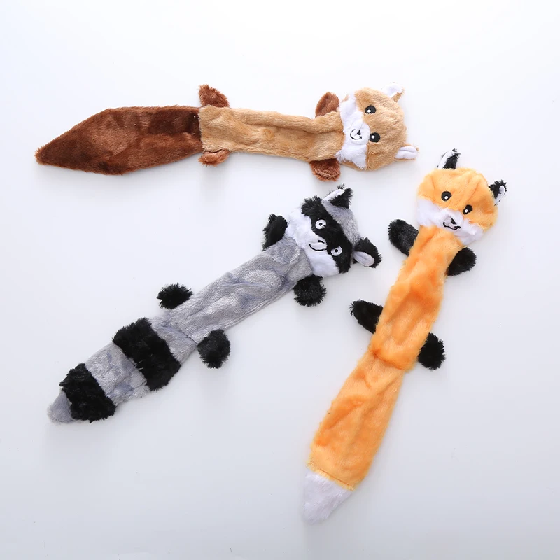 Pet dog toy Squirrel raccoon plush interactive bite resistant molar skin shell pet supplies