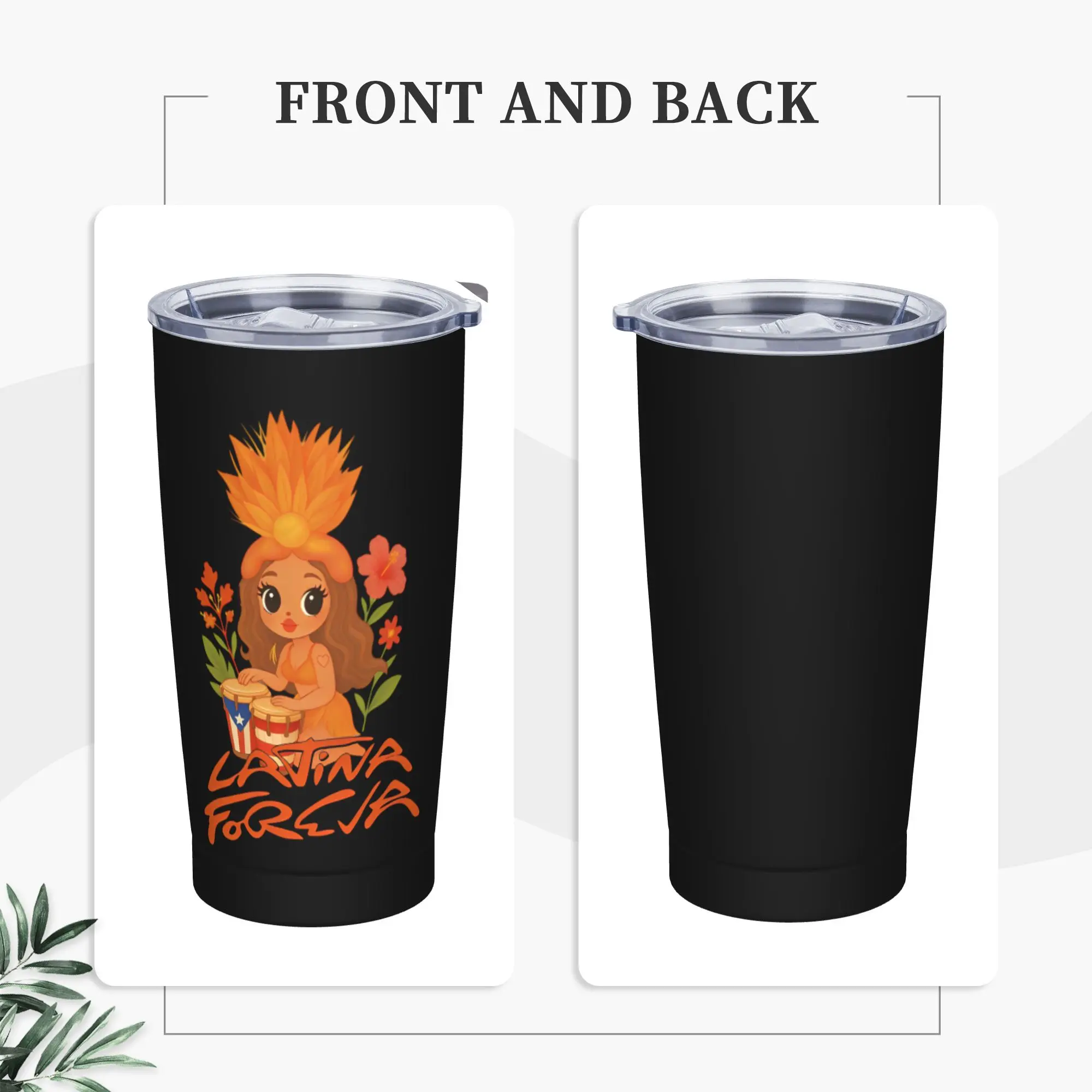 Stainless Steel Tumbler Karol G Tropicoqueta Album Coffee Mug  Insulated Cold and Hot Car Mugs Beach Water Bottle