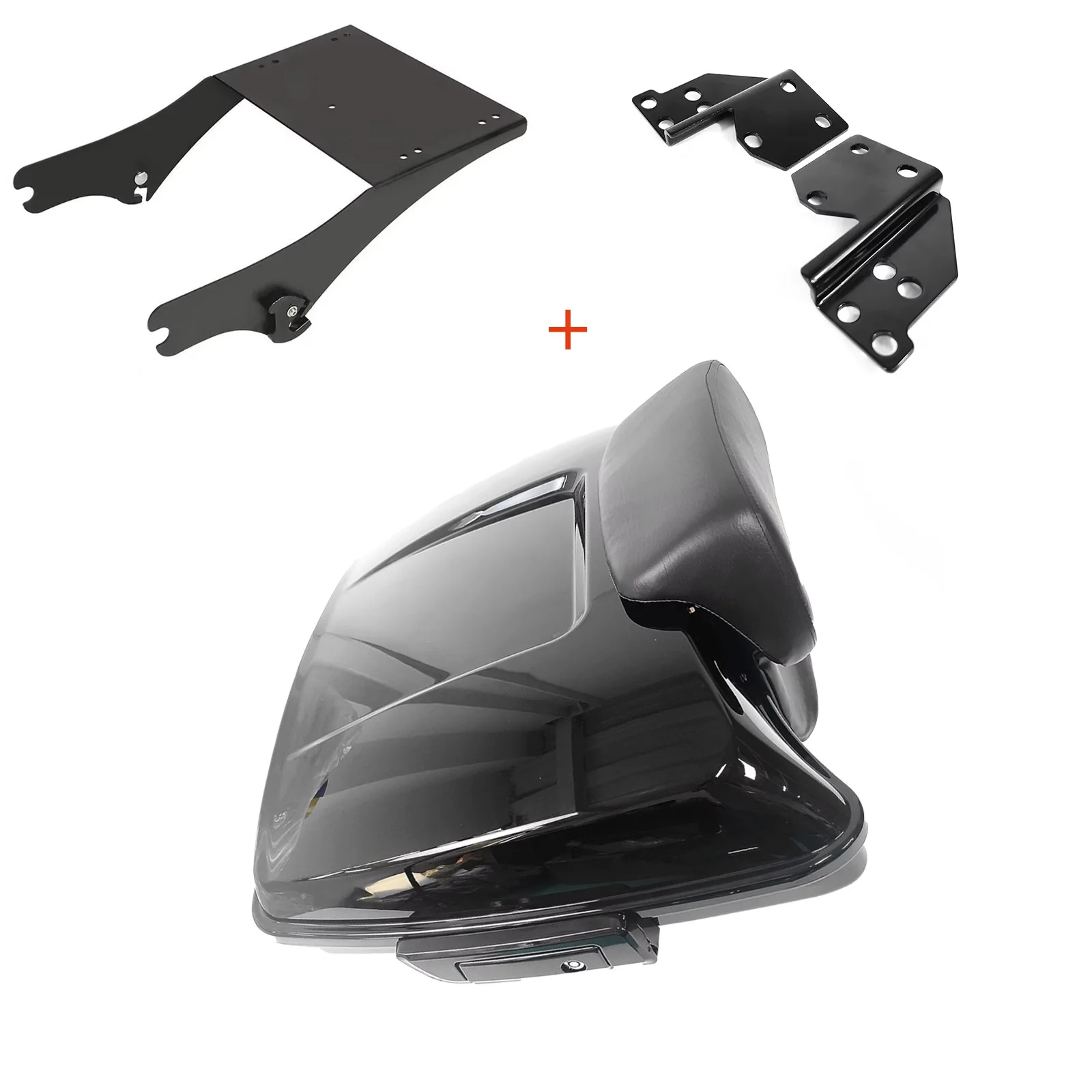 

For Harley Touring 1997-2008 Road King Road Glide Street Glide Top Case Moto Trunk Razor Tail Box With Luggage Rack Kit
