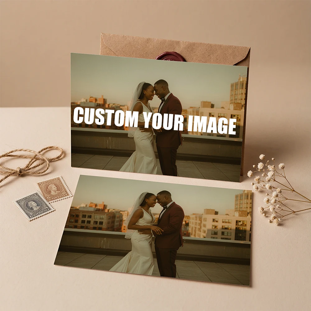 8/16/24/32pcs Custom Wedding Postcards, Personalized Photo Postcards for Wedding Invitation Thank You Card, Save the Date Gift