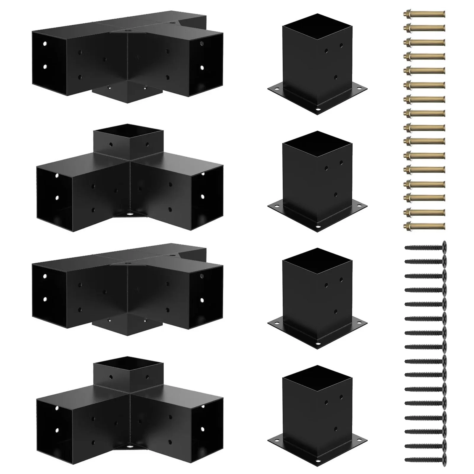 

Комплект для самостоятельной сборки деревянных опор Woodworks с 3-сторонними кронштейнами, включая винты, для беседок, патио, пергол и бревенчатых домов