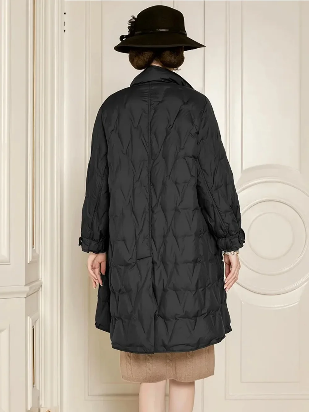 2025 جديد الشتاء المرأة سترة طويلة الأبيض بطة أسفل سترة الإناث الدافئة حزام قابل للضبط عادية الكاكي الأسود البخاخ معاطف #5