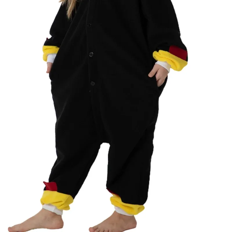 أطفال القنفذ الأسود تأثيري Kigurumi زي الأطفال الحيوان نيسيس منامة الفتيات هالوين كرنفال الصبي بذلة الحفلات