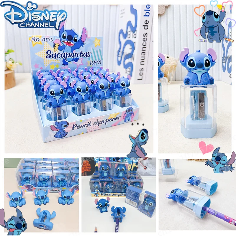 

3pcs Disney Stitch Pencil Sharpener 3 Creative Cute Silicone Pencil Sharpener Double Hole Children's School Supplies Wholesale